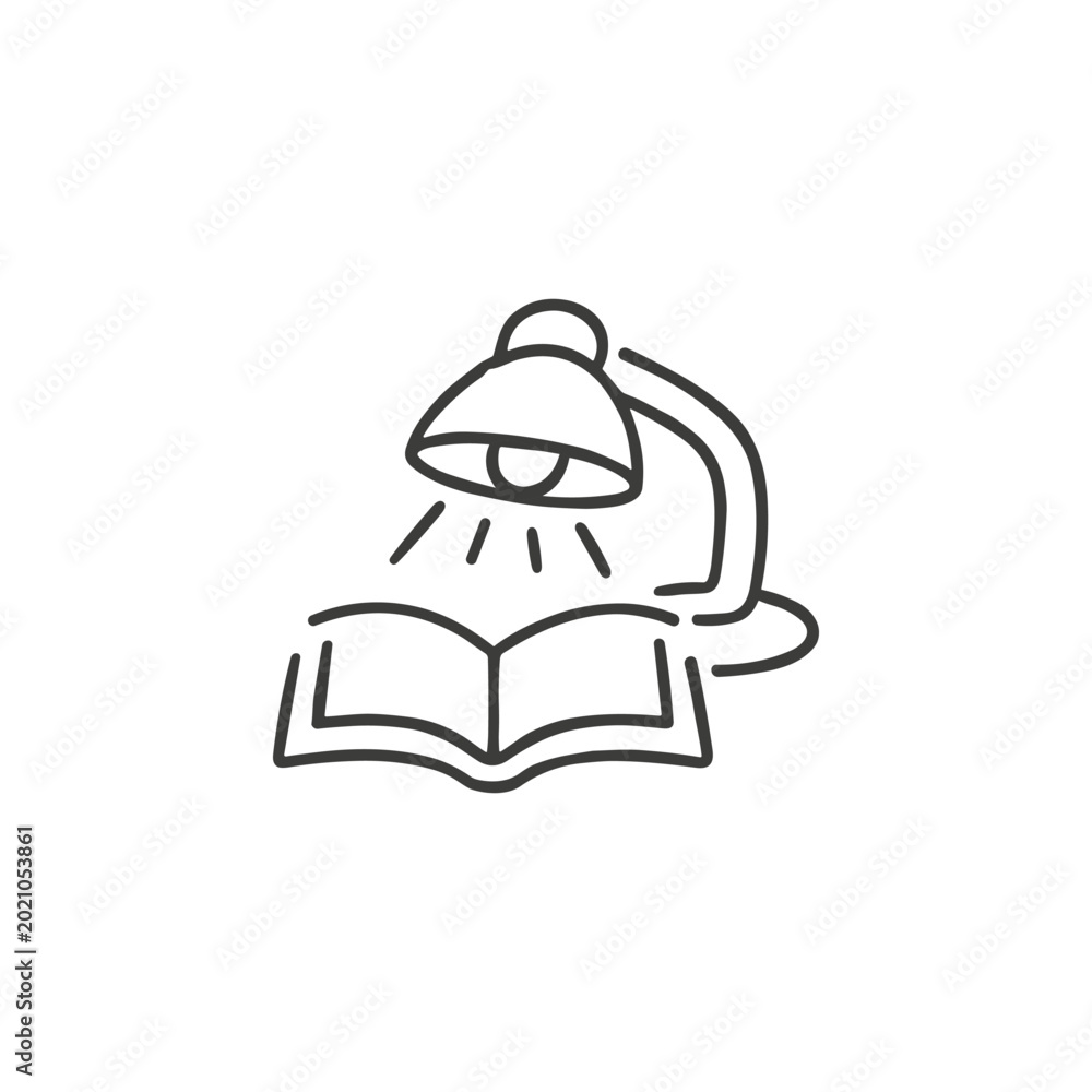 Fototapeta premium Reading Lamp and Book Vector