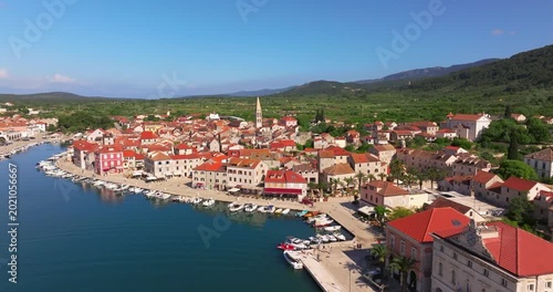 Aerial View of Stari Grad Plain on Hvar Island, Croatia