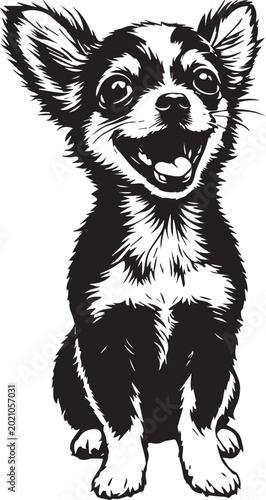 Happy Smiling Dog Vector Illustration - Hand Drawn Style Puppy Portrait