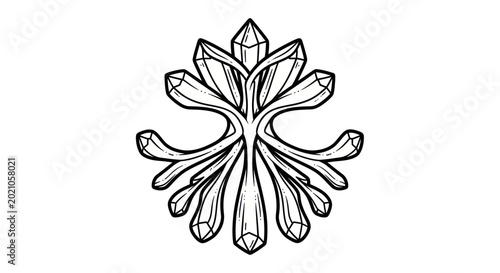 Tableau sur toile Abstract crystal formation illustration