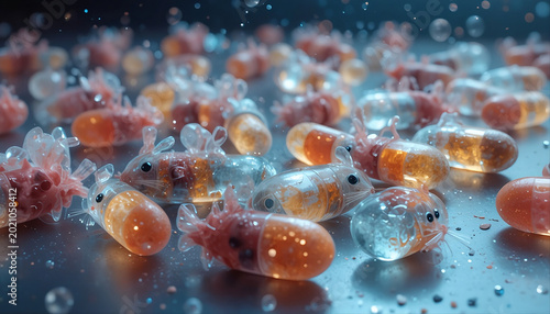 Futuristic Pharmaceutical Capsules Close Up
