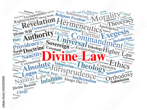 Billede på lærred Divine Law Word Cloud
