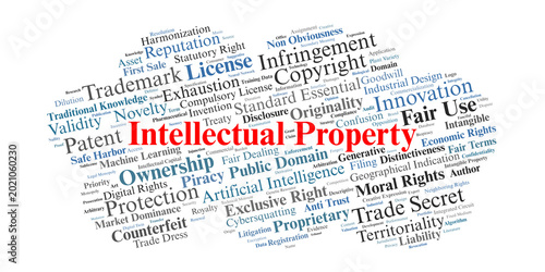 Bild auf Leinwand Intellectual Property Word Cloud