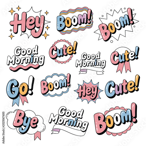 WebColorful Comic Speech Bubble Stickers