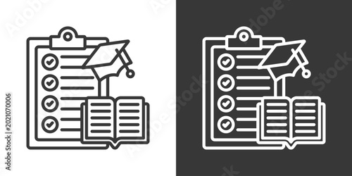 Photos Educational Program Icon Set Vector Collection Isolated In Black And White
