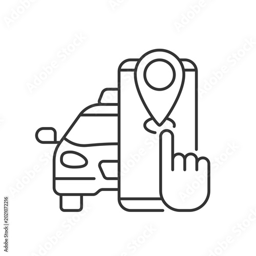 Tablou pe pânză Taxi tracker linear icon