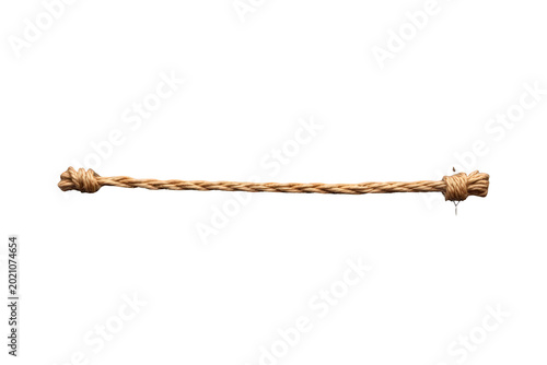 Tapety artystyczne Rope segment with knots on both ends, an essential element for tying, connecting, or securing objects