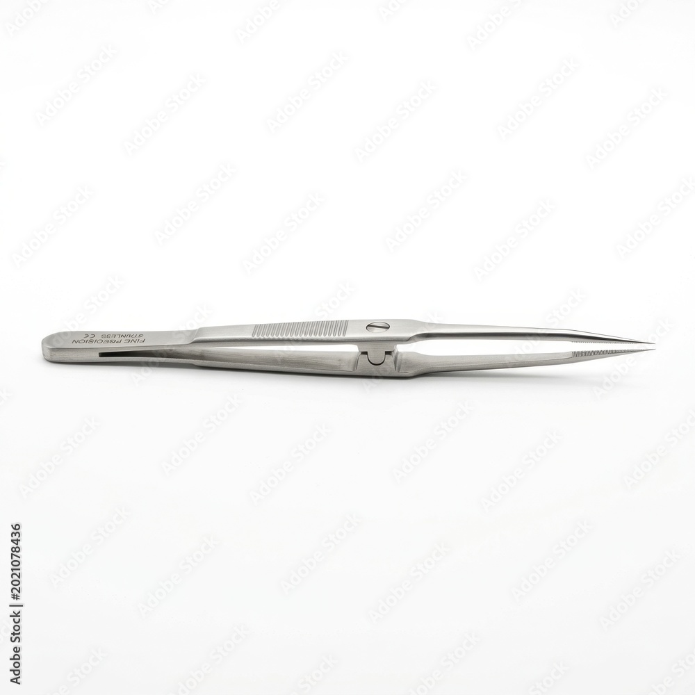 Fototapeta premium Scientific forceps isolated on white background precision tool 