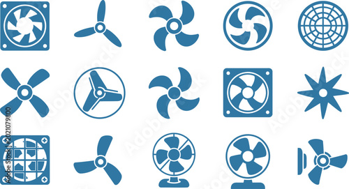 Collection of fan and blower vector icons Vector