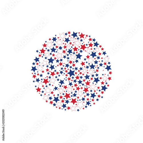 Colorful star shapes arranged in a circle pattern