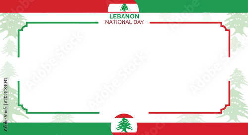Foto Vibrant Lebanese National Day celebration border design featuring iconic cedar t