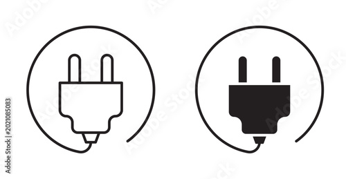 Cuadro en lienzo Plug icon. Vector illustration isolated on white.