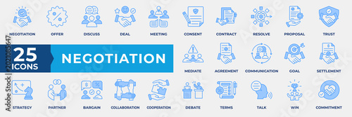 Schilderij op canvas Negotiation Icon Set