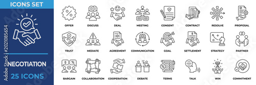 Foto Negotiation Icon Set Collection