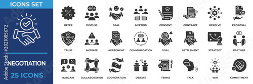 Foto Negotiation Icon Set Collection