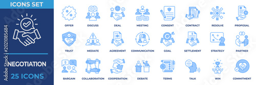 Tableau sur toile Negotiation Icon Set Collection
