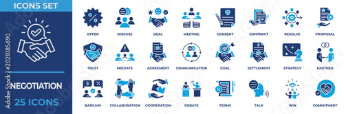 Bild auf Leinwand Negotiation Icon Set Collection