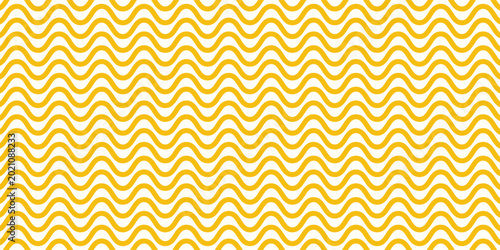 Yellow instant noodle, pasta and spaghetti texture with geometric wavy lines. Ramen, pasta vector pattern. Background abstract food illustration