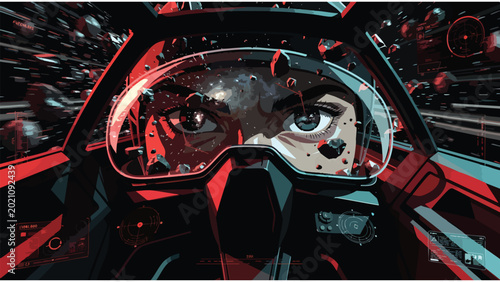 Photos Futuristic Space Pilot POV - Sci-Fi Adventure & Exploration