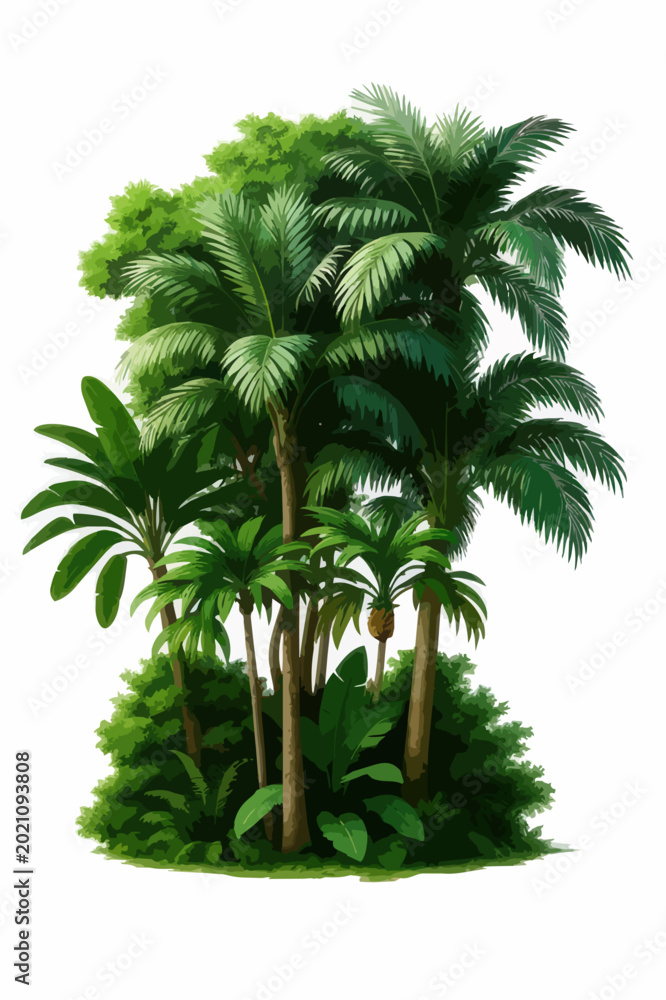 Obraz premium Tropical palm tree isolated on white background
