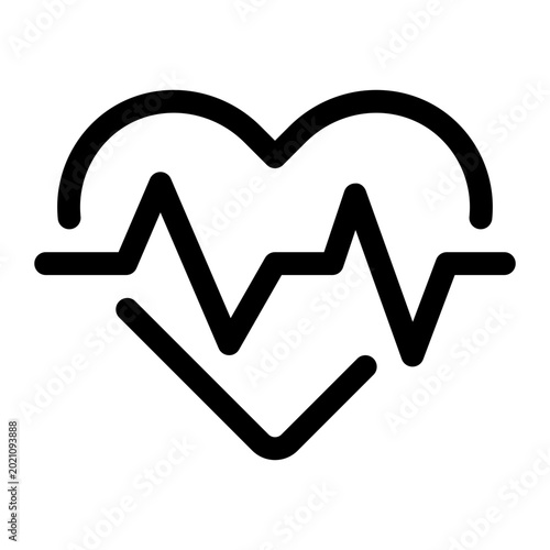 Heartbeat Outline Icon, Pulse Rhythm, Monitor Cardiac, Medical Parameter