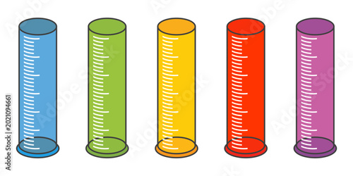 Illustration of a laboratory measuring cylinder, designed in a flat style. Simple design of a laboratory measuring cylinder. Science icon.	
