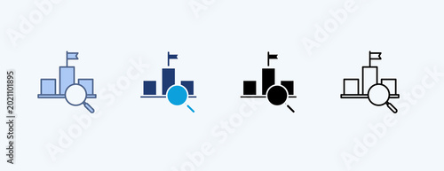 Fotografie Competitive Landscape Multiple Icon Illustration Vector