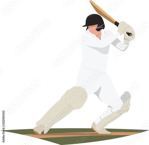 Fotografia Cricket player batting stock illustration