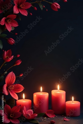 Glowing candles frame 