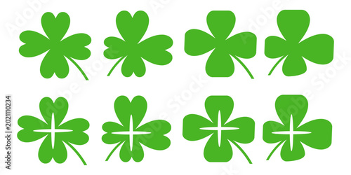 Clover leaf illustration in flat style. Clover leaf vector design symbolizes trust, hope, love, and good luck.	