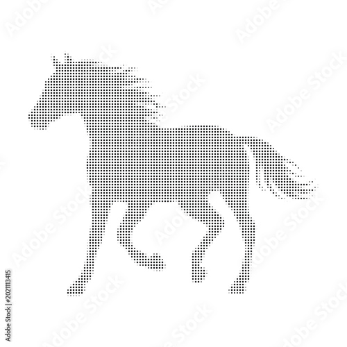 Cuadro en lienzo Halftone Effect Horse Illustration, Artistic Digital Artwork