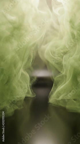 Abstract green smoke or fabric waves background