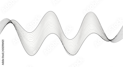 Abstract minimalist black wavy lines on white background