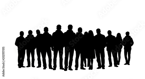 Photos Silhouette of a diverse group of people standing together.