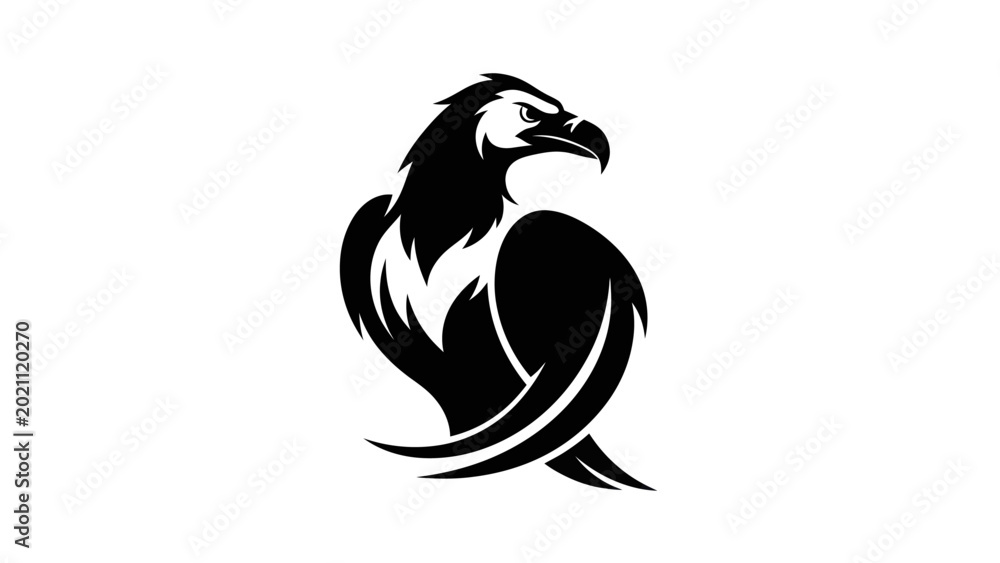 Fototapeta premium Eagle illustration in monochrome style