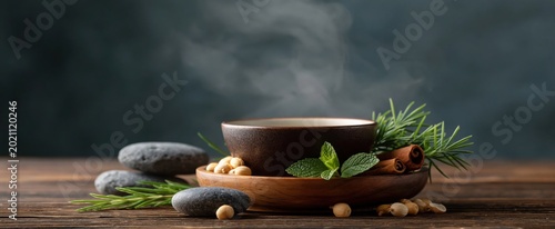 Enjoy a soothing Herbal Steam Treatment in a tranquil wellness spa with a serene atmosphere.