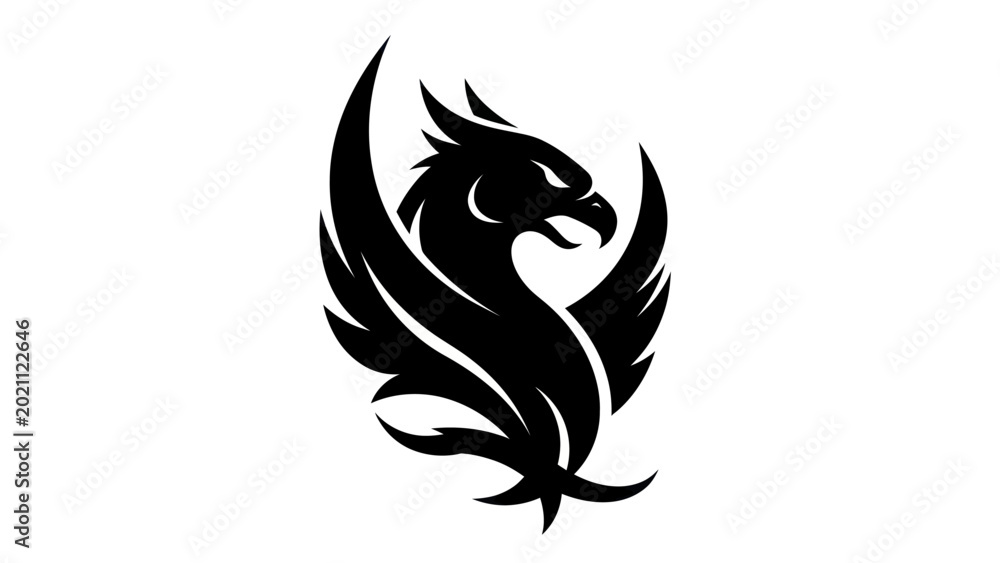 Fototapeta premium Black griffin silhouette design