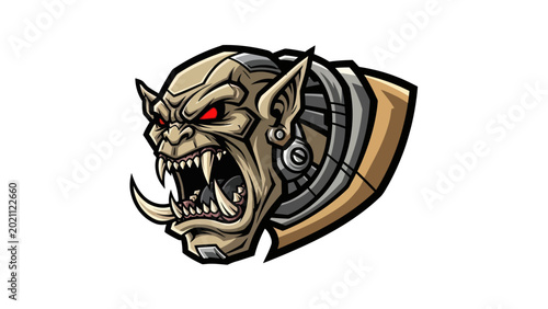 Foto Fearsome creature illustration on white