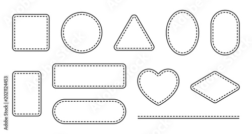 Принти на полотні Patch frames with decorative stitches
