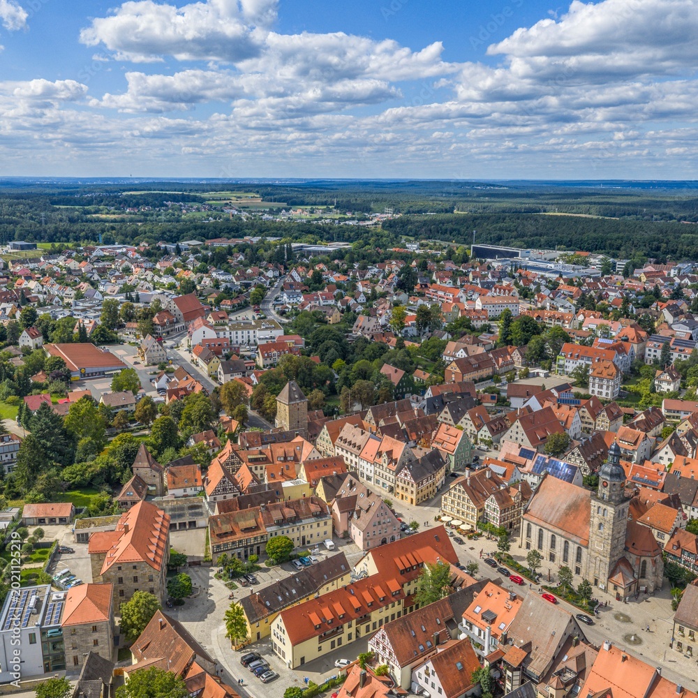 Fototapeta premium Ausblick auf Altdorf im Kreis Nürnberger Land im Sommer