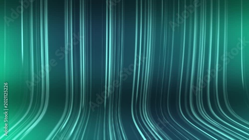 Digital Data Flow And Technology Concept, Abstract Blue Green Lines Moving Seamlessly Across Screen For Modern Background Or Overlay, Motion