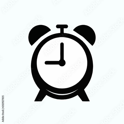 Tableau sur toile Classic Alarm Clock Icon Symbolizing Time and Wake Up.