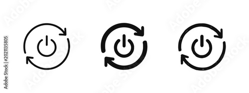 Quadro em tela System restart and power button icons with circular refresh arrows
