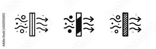 Canvastavla Air filtration and ventilation icons showing air passing through filter