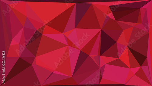 Abstract geometric background with vibrant red and dark burgundy triangular polygon shapes