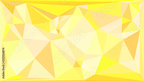 Abstract geometric background with bright lemon yellow and light gold triangular polygon shapes