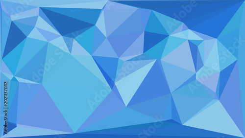 Vibrant blue geometric background with a faceted low poly triangle pattern for digital projects.