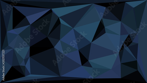 Dark navy blue geometric background with sharp low poly triangles for a sophisticated aesthetic.