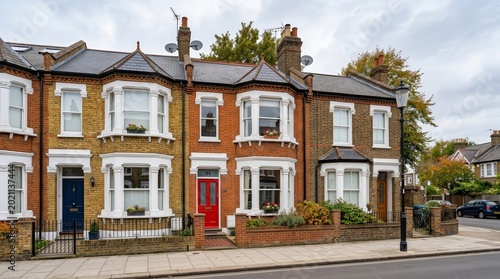 Classic North London architecture featuring colorful terraced houses in Crouch End.