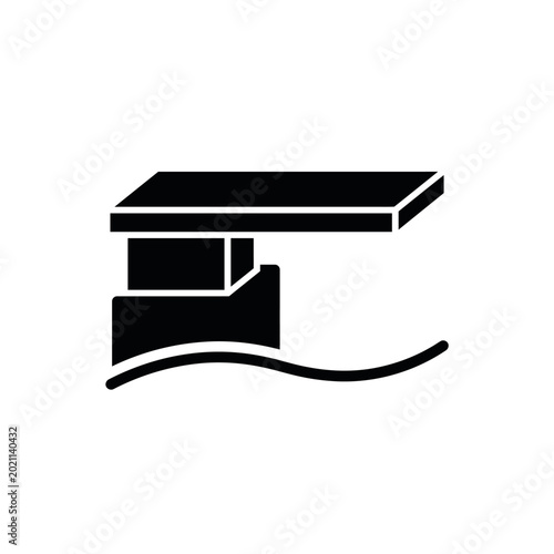 Pool Diving Board Silhouette Icon